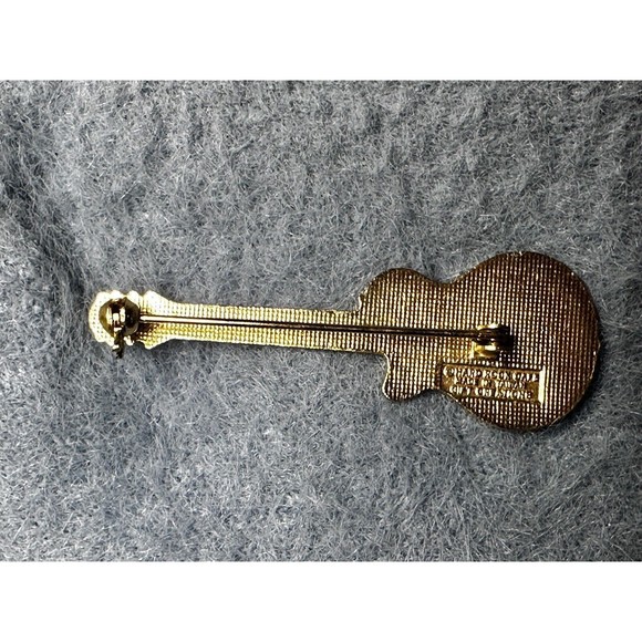 Hard Rock Cafe Les Paul HRC Pin NO CITY Taiwan Bar Clasp 3LT Mesh Back - Picture 2 of 3